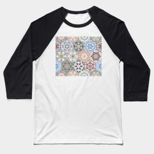 Hexagonal Oriental and ethnic motifs in patterns. Baseball T-Shirt